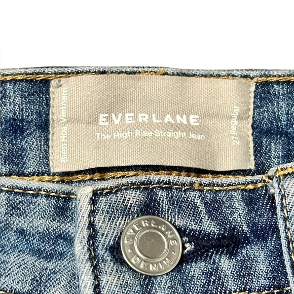 Everlane Blue Straight Jeans Classic Style 27 - Picture 4 of 5